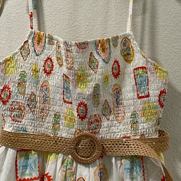 CYNTHIA ROWLEY (NWT) "Amalfi Olive Oil" Spaghetti Strap Maxi Sundress, Yellow- L - Picture 5 of 8